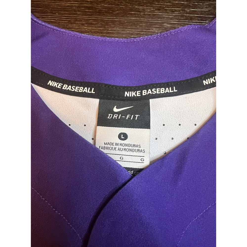 LSU Tigers Baseball Jersey Nike Dry Fit Large NWT Purple Yellow SEC‎ NCAA - Picture 3 of 8